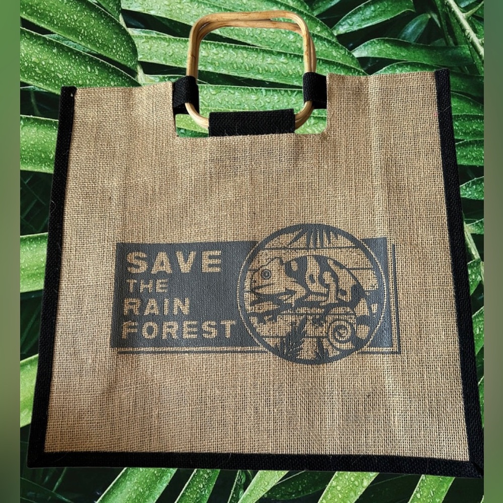 Southern Plus Burlap Material Market Tote NWOT